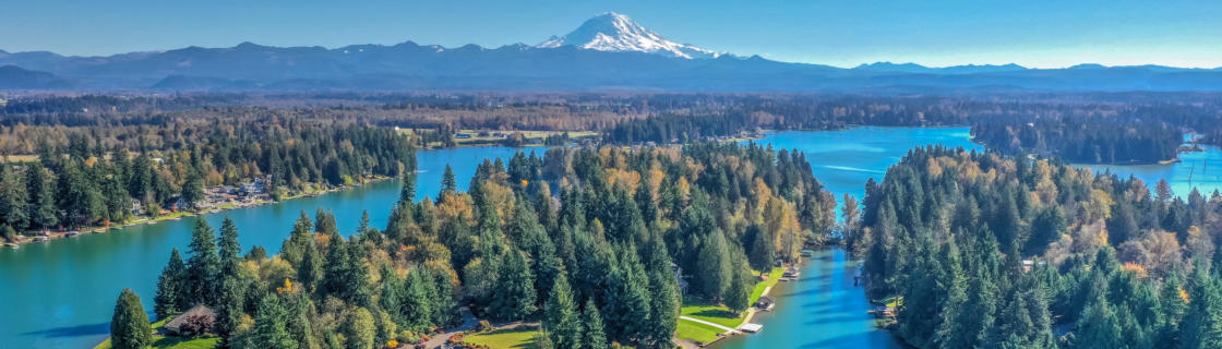 Lake Tapps with Mt Rainier in distance